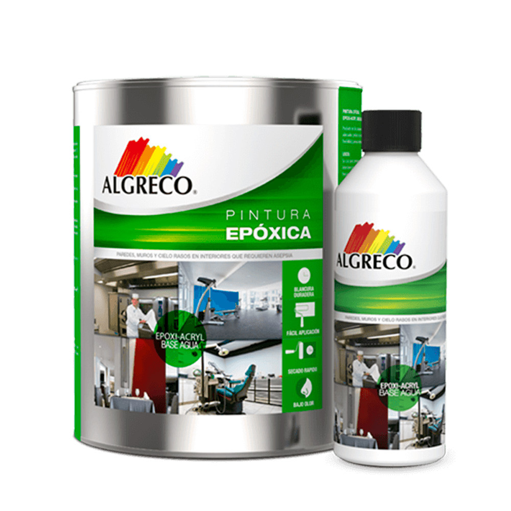 KIT PINTURA EPOXICA EPOXI ACRYL BASE AGUA BLANCO MATE GALON (98601111) (ALGRECO)