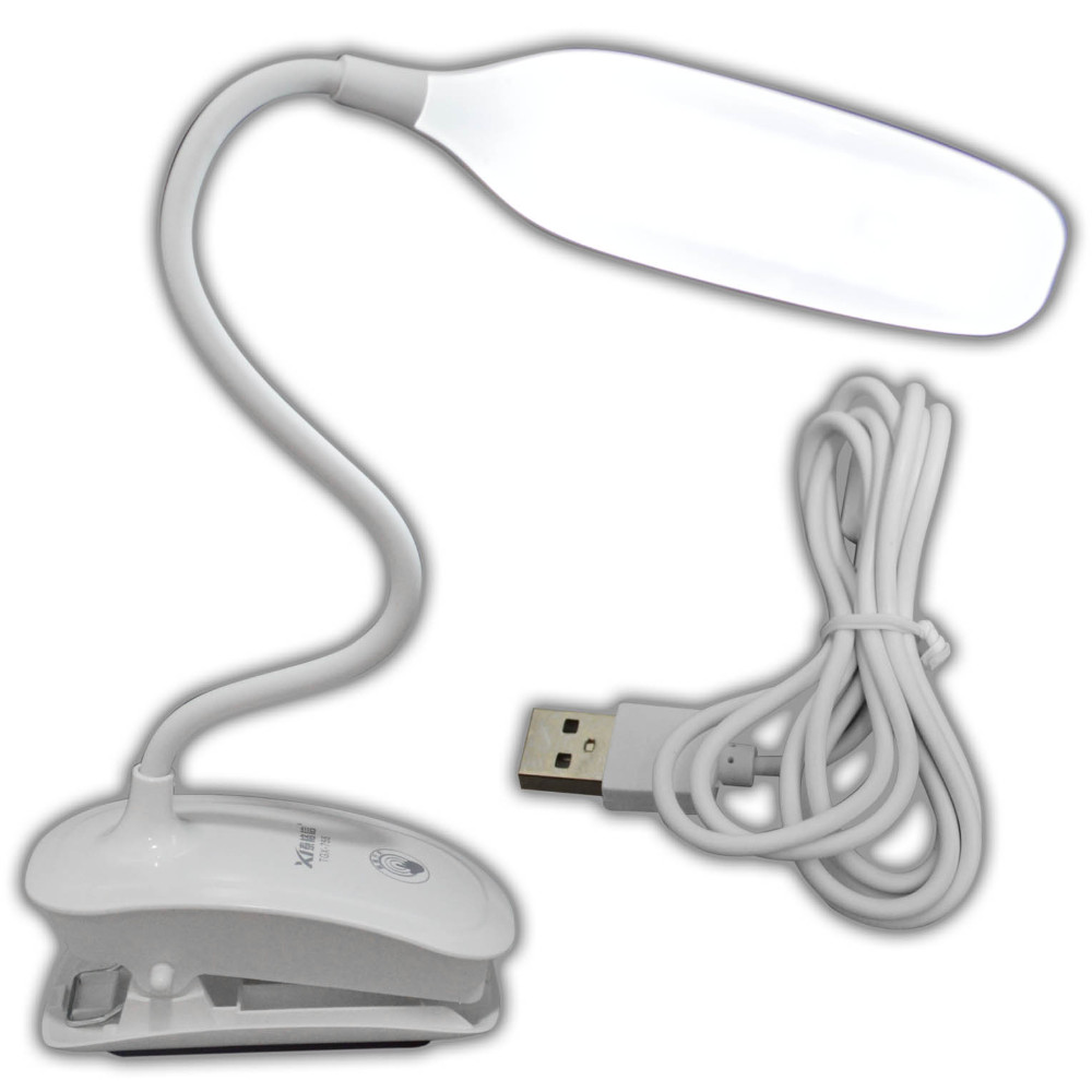 LAMPARA P/ESCRITORIO LED RECARGABLE PINZA LUZ DIA FINA DIMERIZABLE (TGX-755) (HT80349)