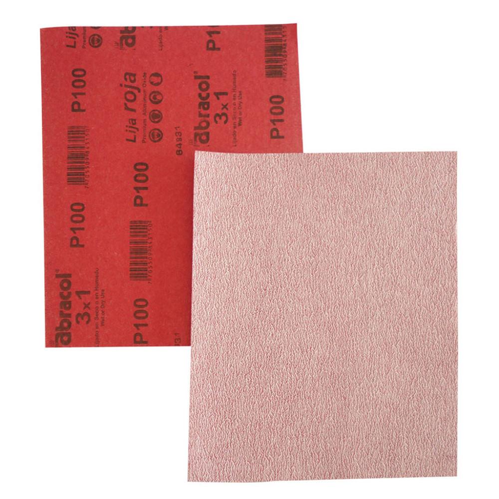 LIJA ABRACOL ROJA  80 ( LIJADO EN SECO )