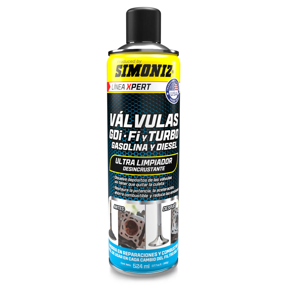 LIMPIADOR DE VALVULAS GDI FI GASOLINA Y DIESEL XPERT 524ML SIMONIZ (208898)