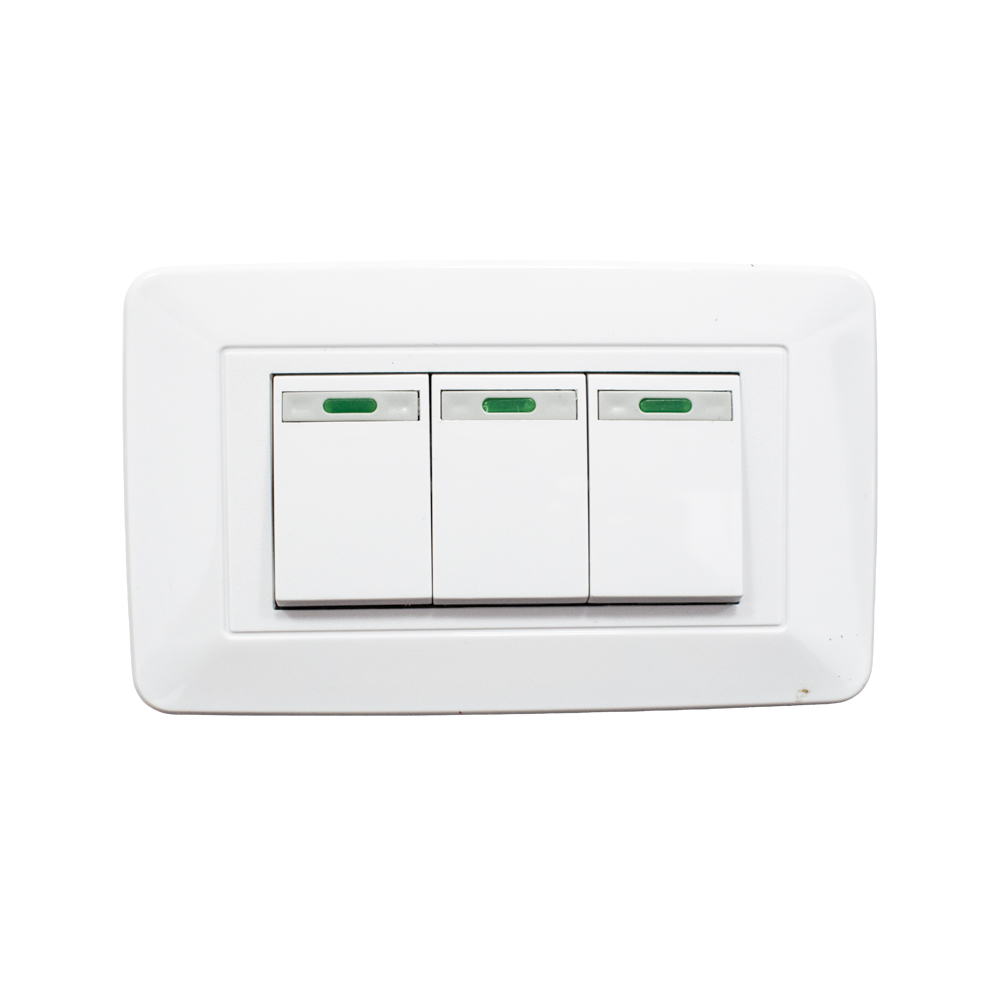 LINEA BK BLANCA INCRUSTAR SWICHE TRIPLE CONMUTABLE UDUKE