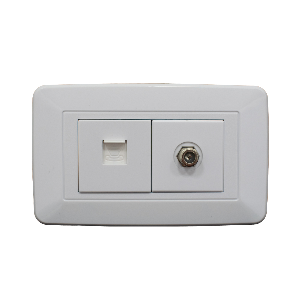 LINEA BK BLANCA INCRUSTAR TOMA TELEFONO + TV VHARBOR