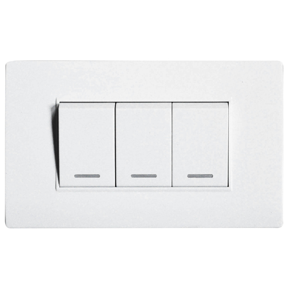 LINEA BK PLUS BLANCA INCRUSTAR SWICHE TRIPLE CONMUTABLE