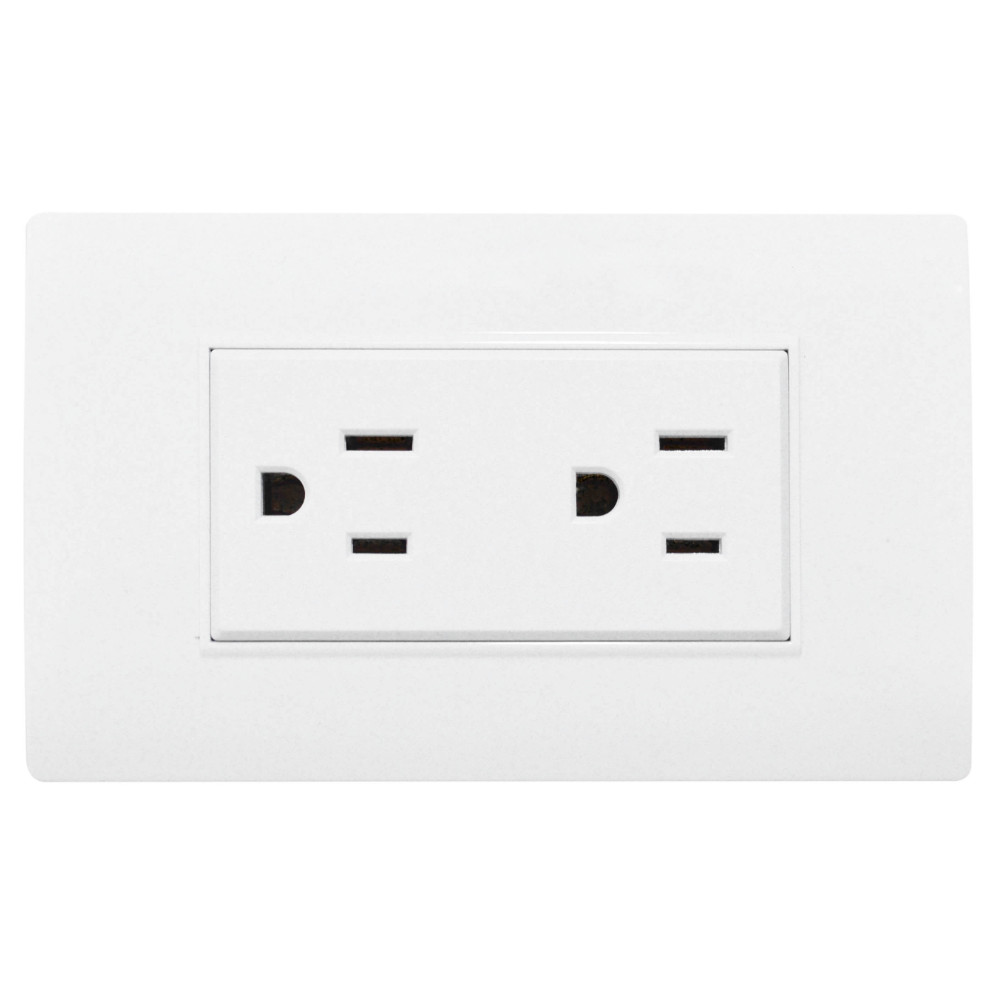 LINEA BK PLUS BLANCA INCRUSTAR TOMA DOBLE