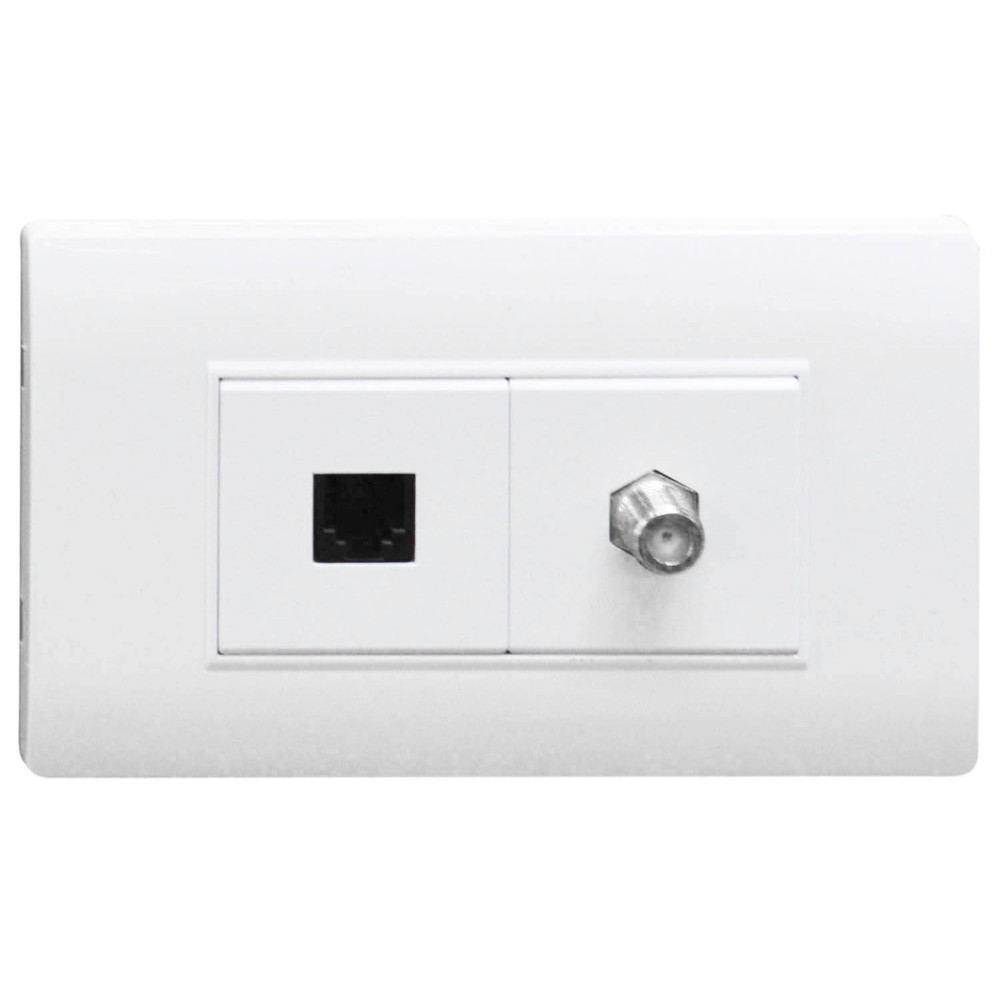 LINEA BK PLUS BLANCA INCRUSTAR TOMA TELEFONO + TV
