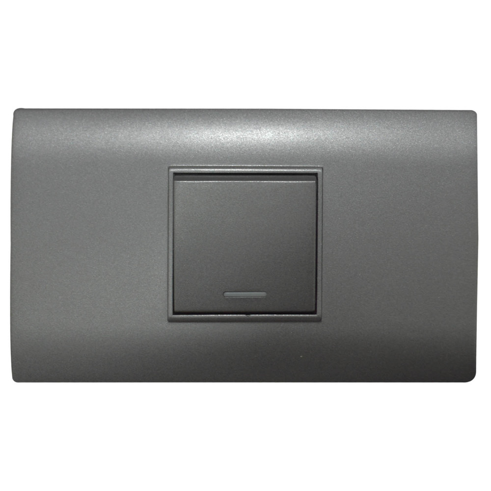 LINEA BK PLUS GRIS INCRUSTAR SWICHE SENCILLO CONMUTABLE