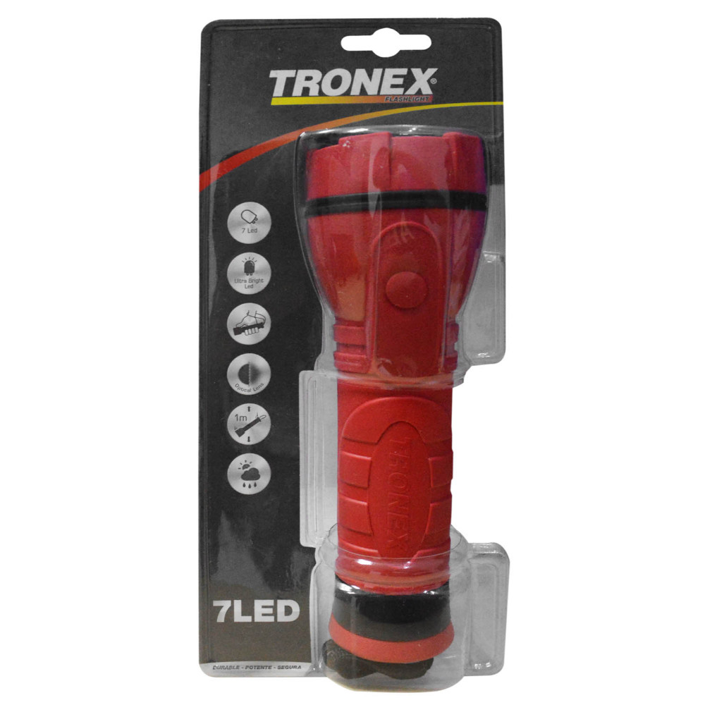 LINTERNA TRONEX 7 LED 115 LUMENES CAUCHO ( PILA D ) (TRL60LR20CA)