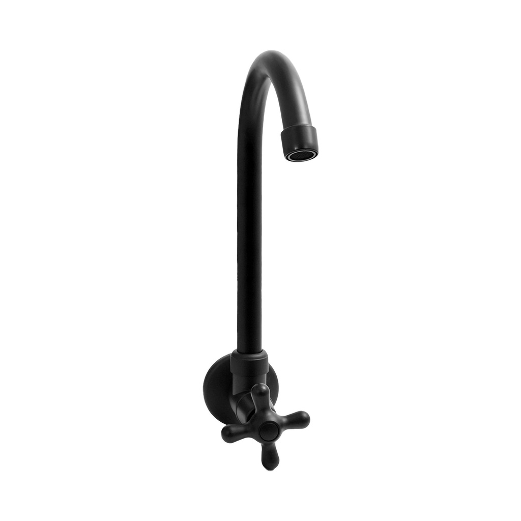 LLAVE CUELLO GANSO P/CRUCETA PARED  NEGRO MATE UDUKE (HT1560)