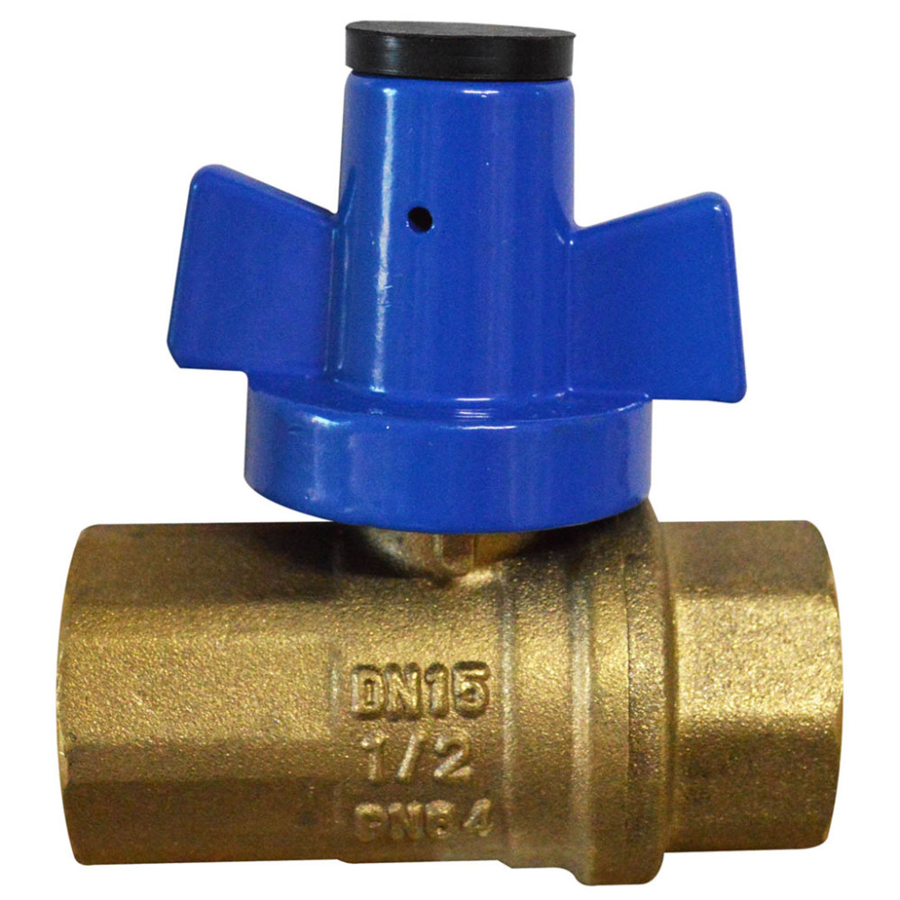 LLAVE GAS BRONCE GRIVEN TIPO ANTIFRAUDE DN15 PN 64 (CHAPOLA AZUL (HT70005