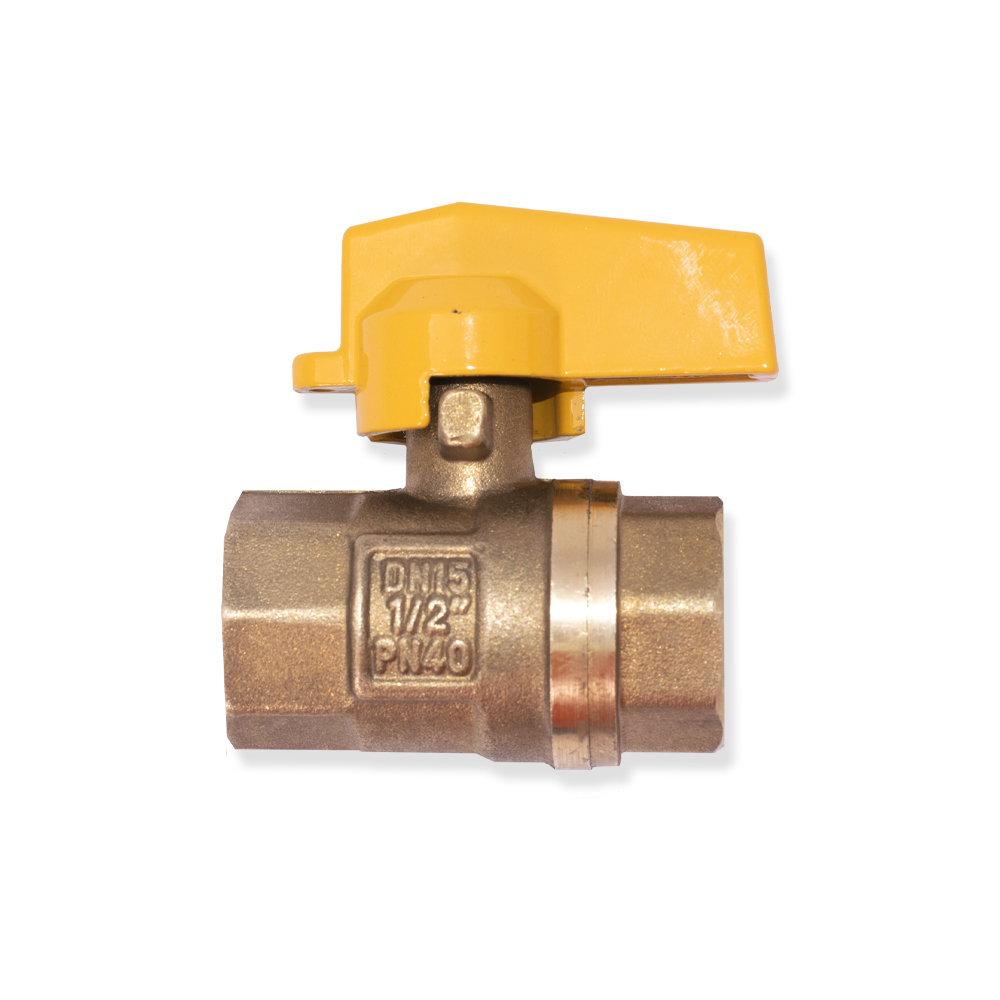 LLAVE GAS BRONCE PN40 B100 DN15 (CHAPOLA AMARILLA)
