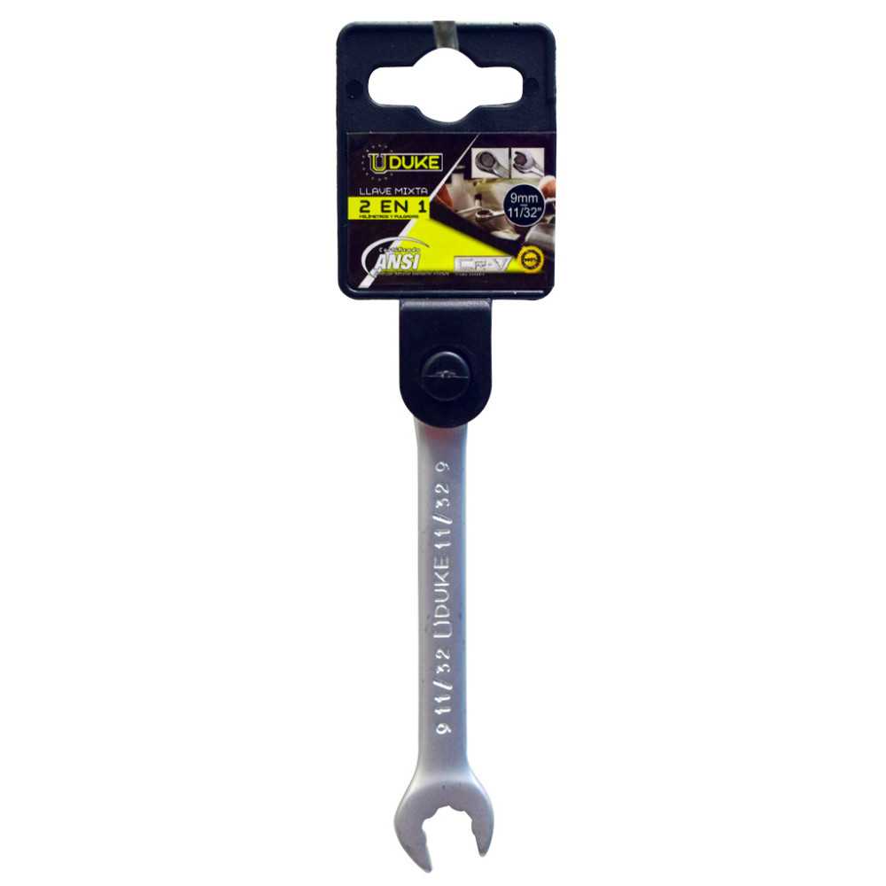 LLAVE MIXTA 2 EN 1  9MM - 11/32 CR/V UDUKE (HTY0064)