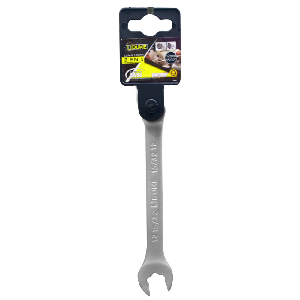 LLAVE MIXTA 2 EN 1 # 12MM - 15/32 CR/V UDUKE (HTY0067)