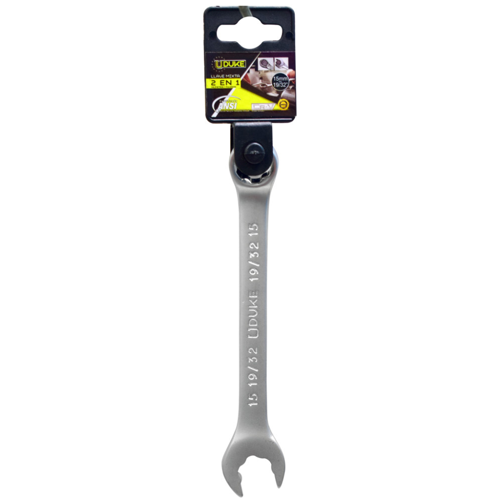 LLAVE MIXTA 2 EN 1 15MM - 19/32 CR/V UDUKE (HTY0070)