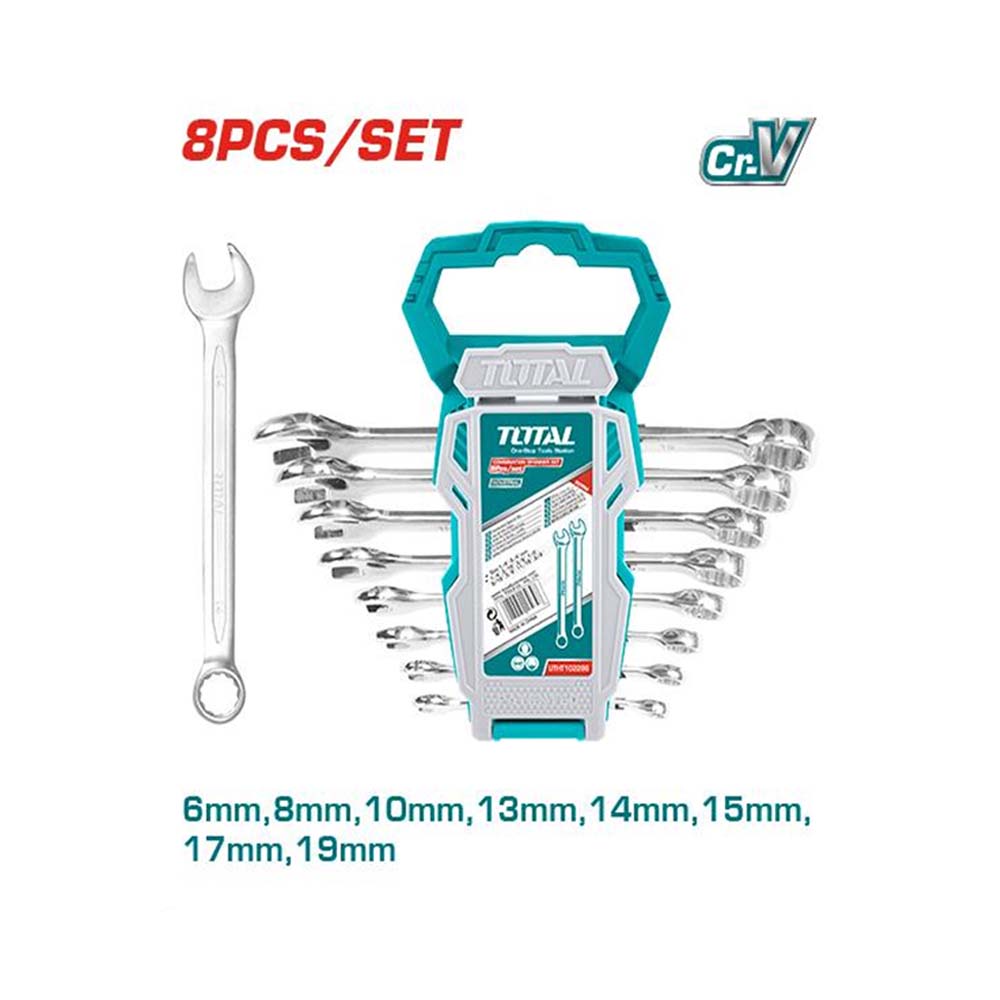 LLAVE MIXTA 6 - 19 MM JUEGO X 8 PZS SUPER SELECT TOTAL (THT102286-I)