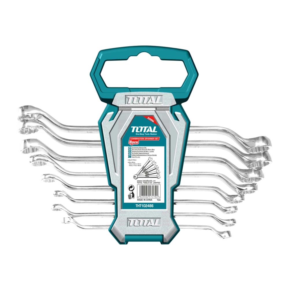 LLAVE MIXTA 6 - 22 MM BOCA FIJA JUEGO X 8 PZS SUPER SELECT TOTAL (THT102486)