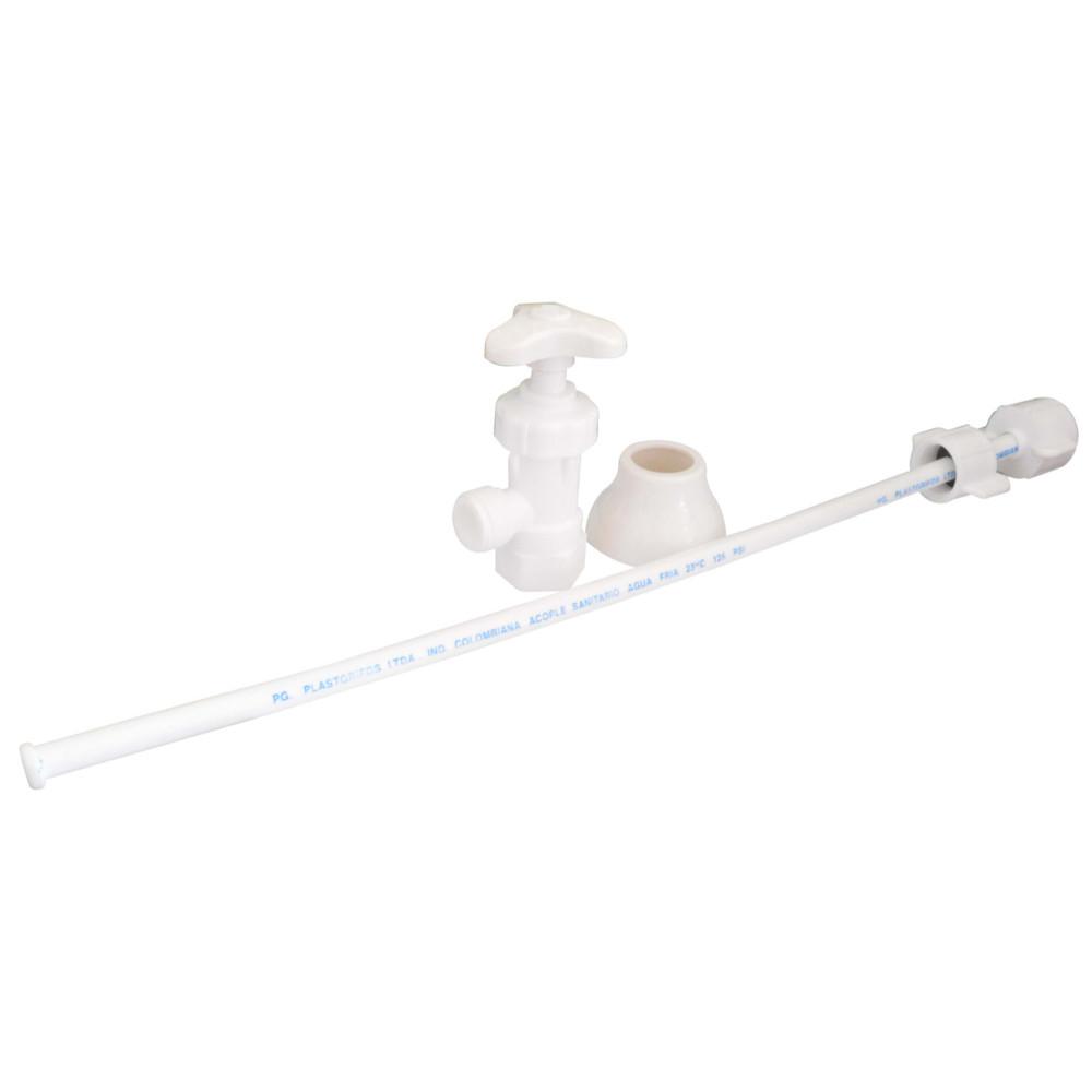 LLAVE REGULACION PLASTICA CON ACOPLES PARA LAVAMANOS PLASTGRIFOS (3102212)