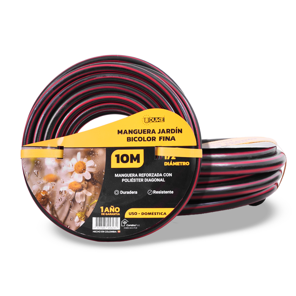 MANGUERA DE JARDIN UDUKE USO INDUSTRIAL X 10 METROS (FENIX-BICOLOR)