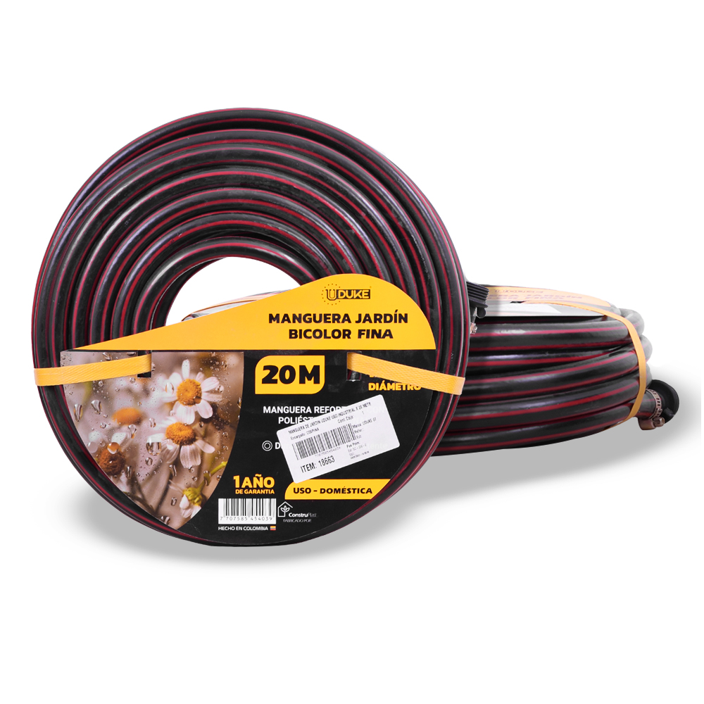 MANGUERA DE JARDIN UDUKE USO INDUSTRIAL X 20 METROS (FENIX-BICOLOR)