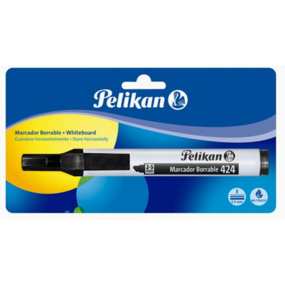 MARCADOR BORRABLE NEGRO PELIKAN 424