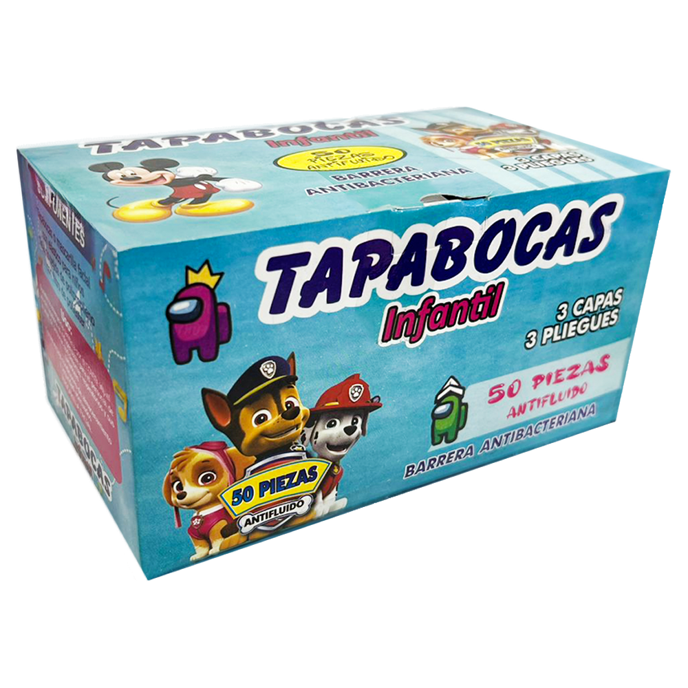 MASCARILLA TAPA BOCA MIXTO MOTIVOS TELA QIRURJICA SMS TERMOSELLADO 3 CAPAS