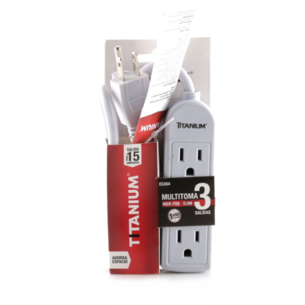 MULTITOMA 3 SALIDAS X0.5MTS TITANIUM (0045411)