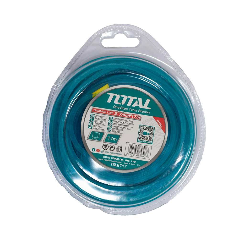 NYLON GUADAÐADORA CUADRADO 2,7MM X 17M TOTAL (TSL2717)