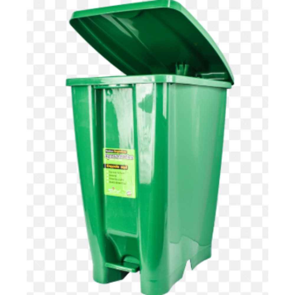 PAPELERA PEDAL 40LTS VERDE