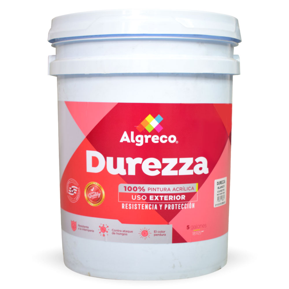 PINTURA VINILO ACRILICA DUREZZA FACHADA BLANCO CUÑETE (92100105 (ALGRECO)