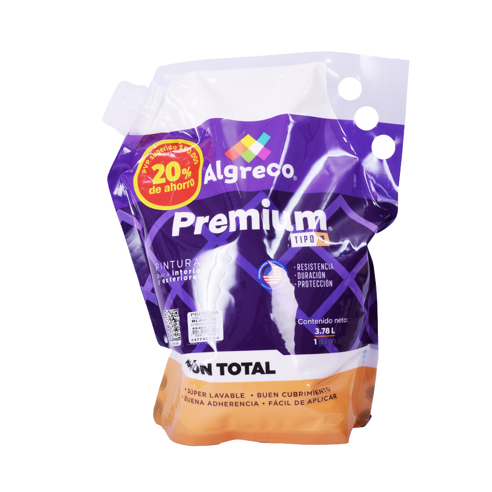 PINTURA VIN PREM TIPO 1 BLANCO GALON BOLSA (99400111)