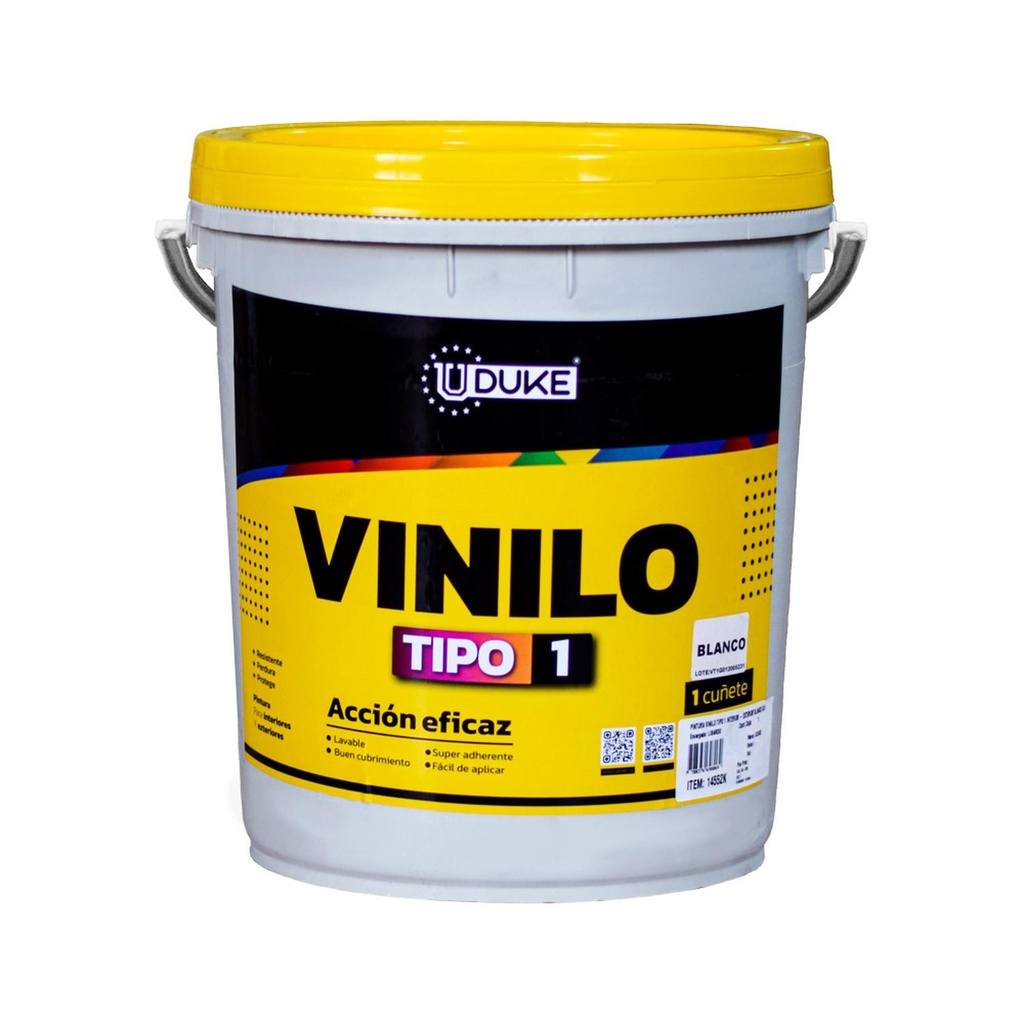 PINTURA VINILO TIPO 1 INT/EXT BLANCO CUÑETE UDUKE