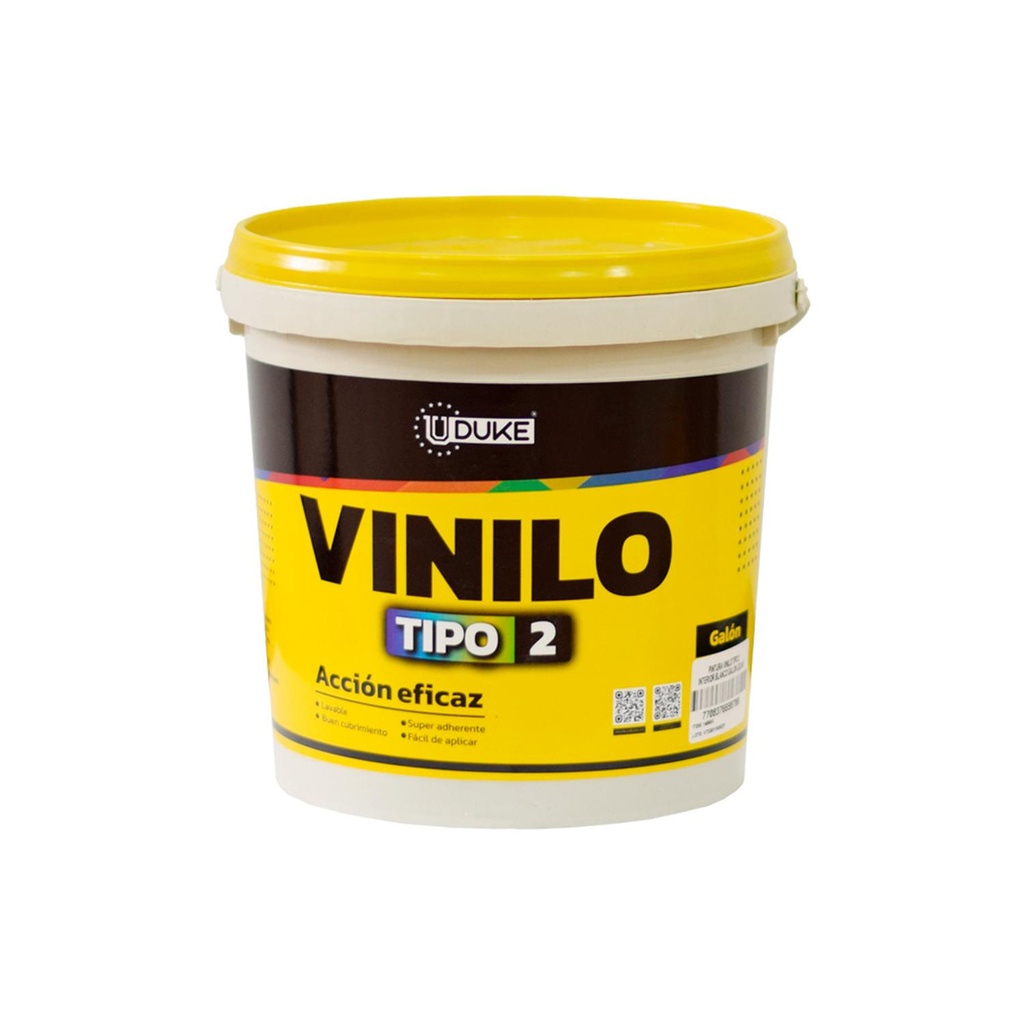 PINTURA VINILO TIPO 2 INT BLANCO GALON UDUKE