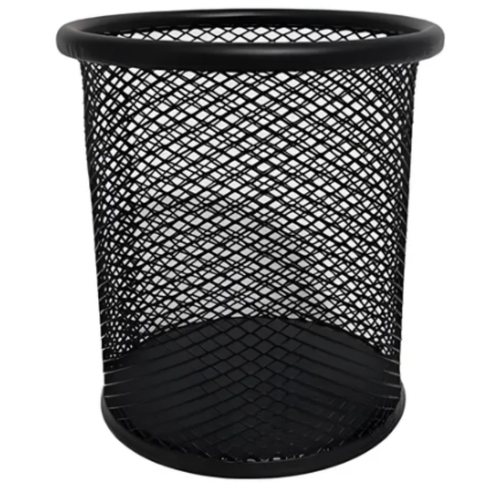 PORTA-LAPIZ METAL MALLA REDONDO NEGRO (30553)