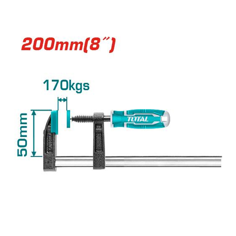 PRENSA EN F 50X200MM INDUSTRIAL GRADUABLE TOTAL (THT1320502)