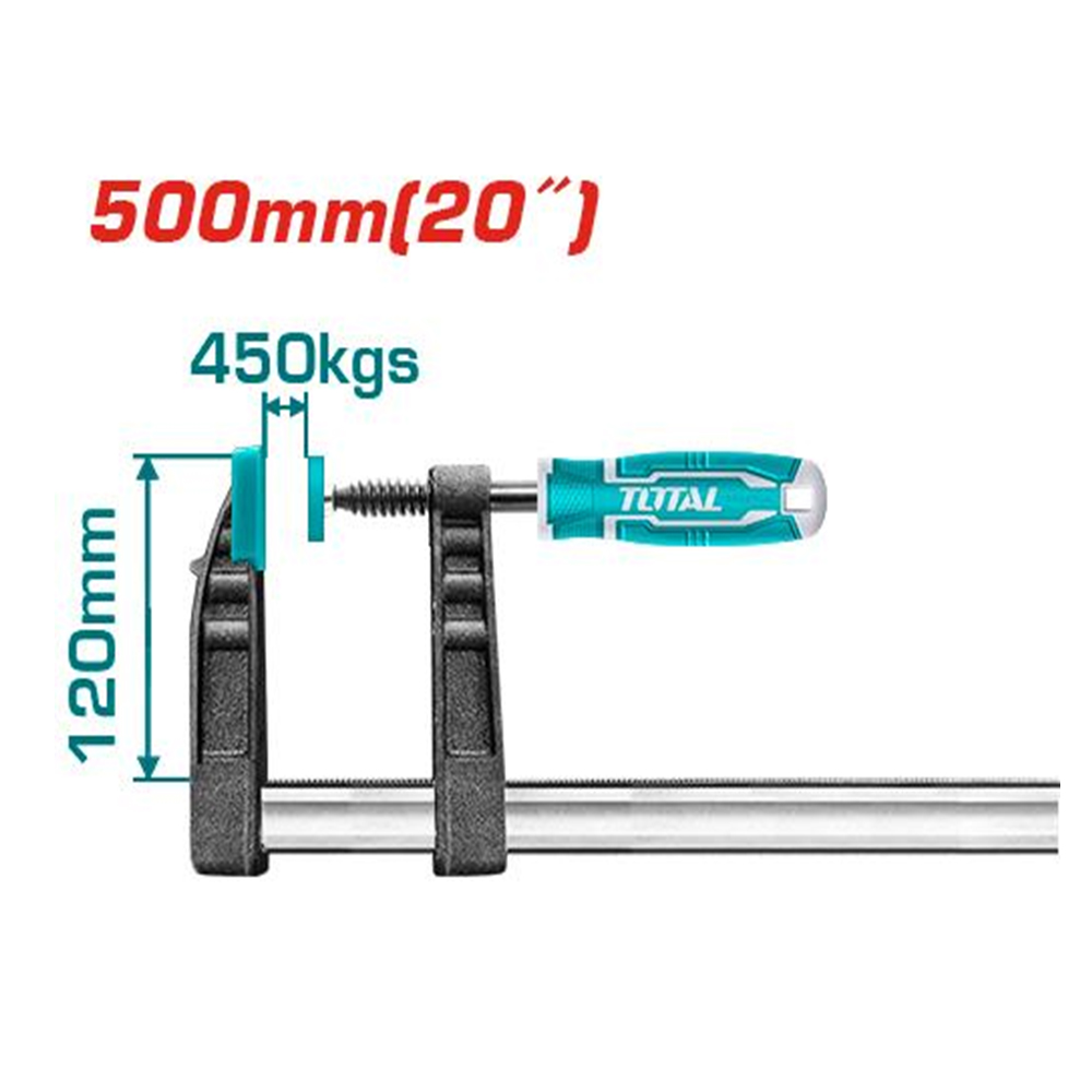 PRENSA SARGENTO EN F 120X500 MM 20" GRADUABLE INDUSTRIAL TOTAL (THT1321203)
