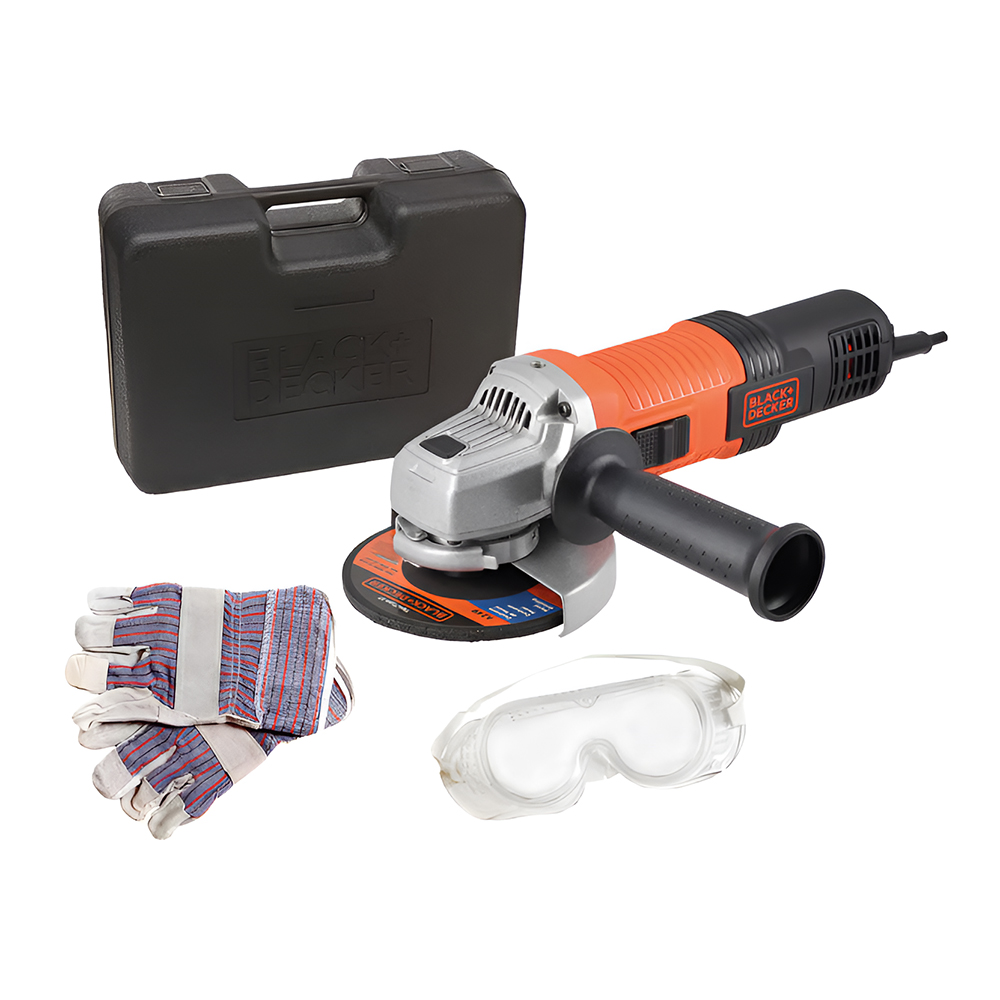 PULIDORA BLACK & DECKER 4 1/2 920W + GAFAS Y GUANTES(G720XK -B3)ESTUCHE PLASTICO