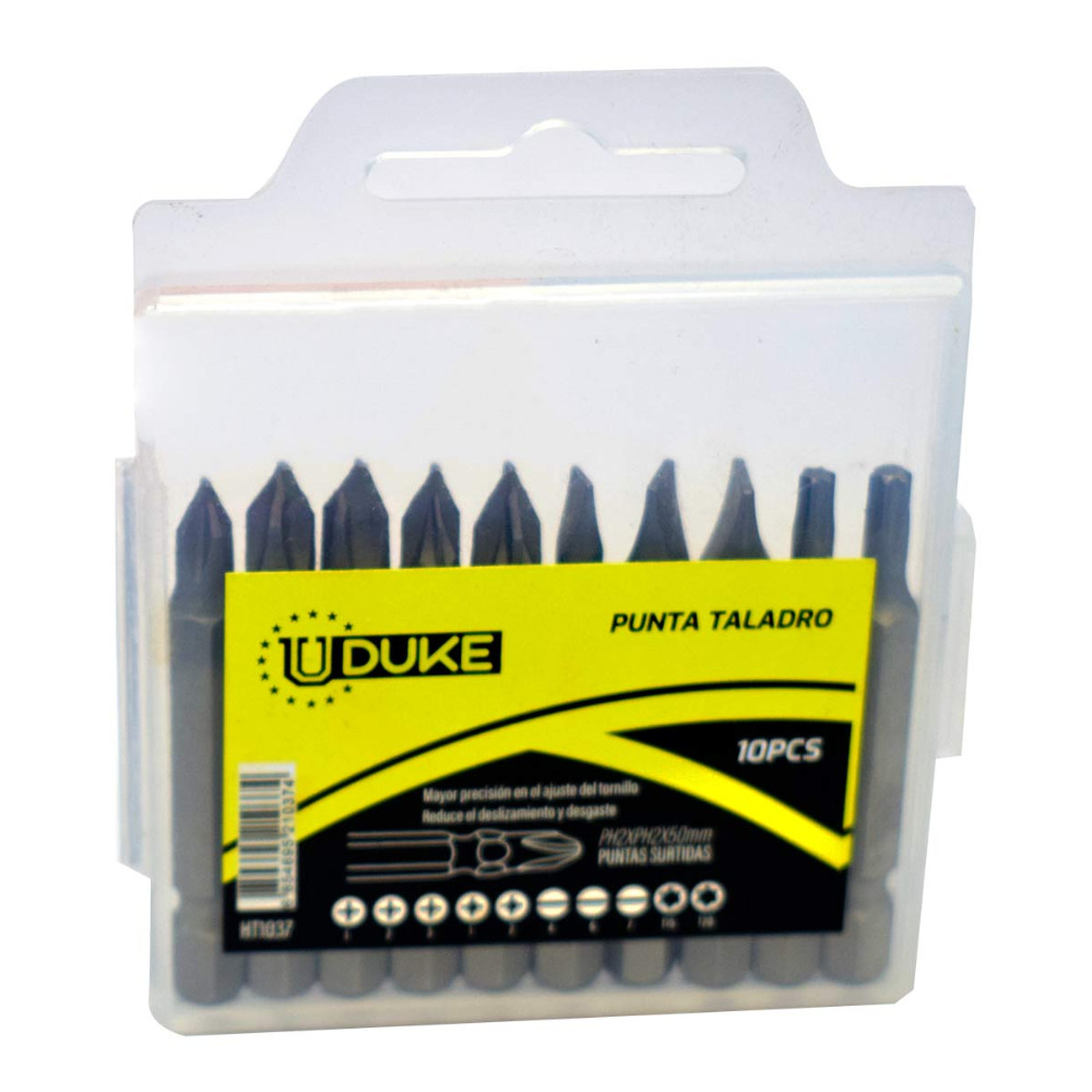 PUNTAS TALADRO 10PCS SURTIDAS UDUKE (HT1037)