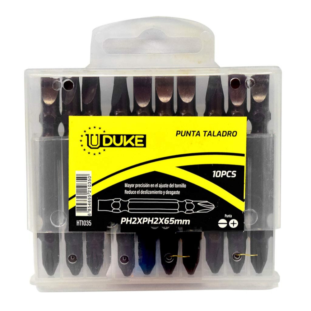 PUNTAS TALADRO DOBLE X10 PCS PALA Y ESTRIA UDUKE (HT1035)