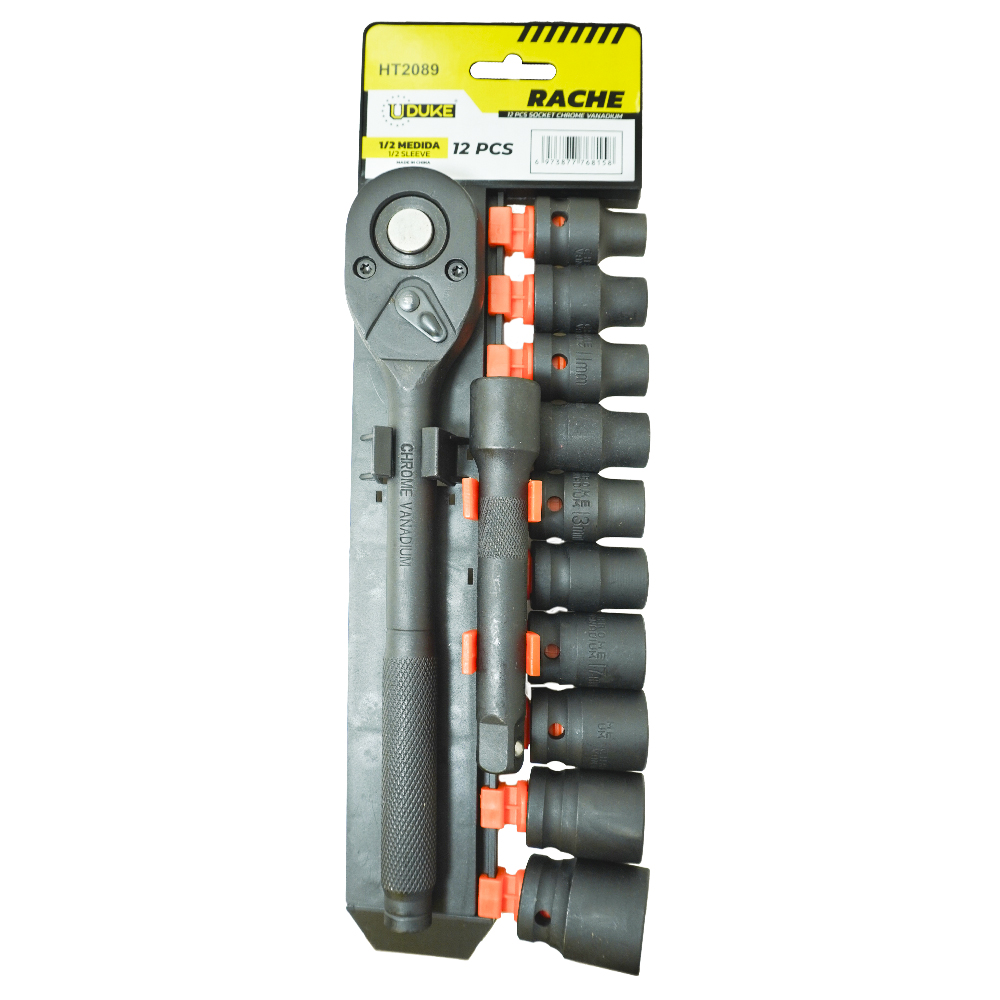RACHE CON COPAS 1/2" 12PCS  UDUKE (HT2089)