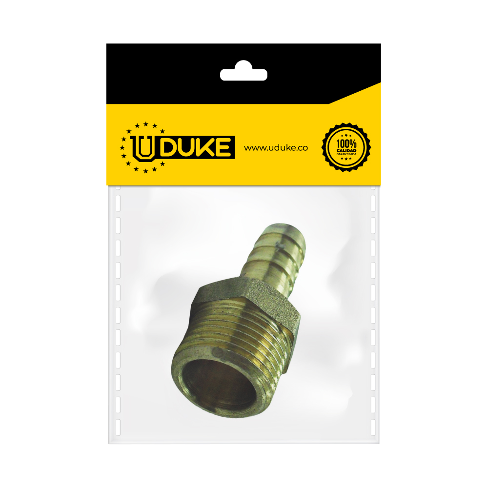 RACOR GAS MACHO BRONCE 1/2X3/8