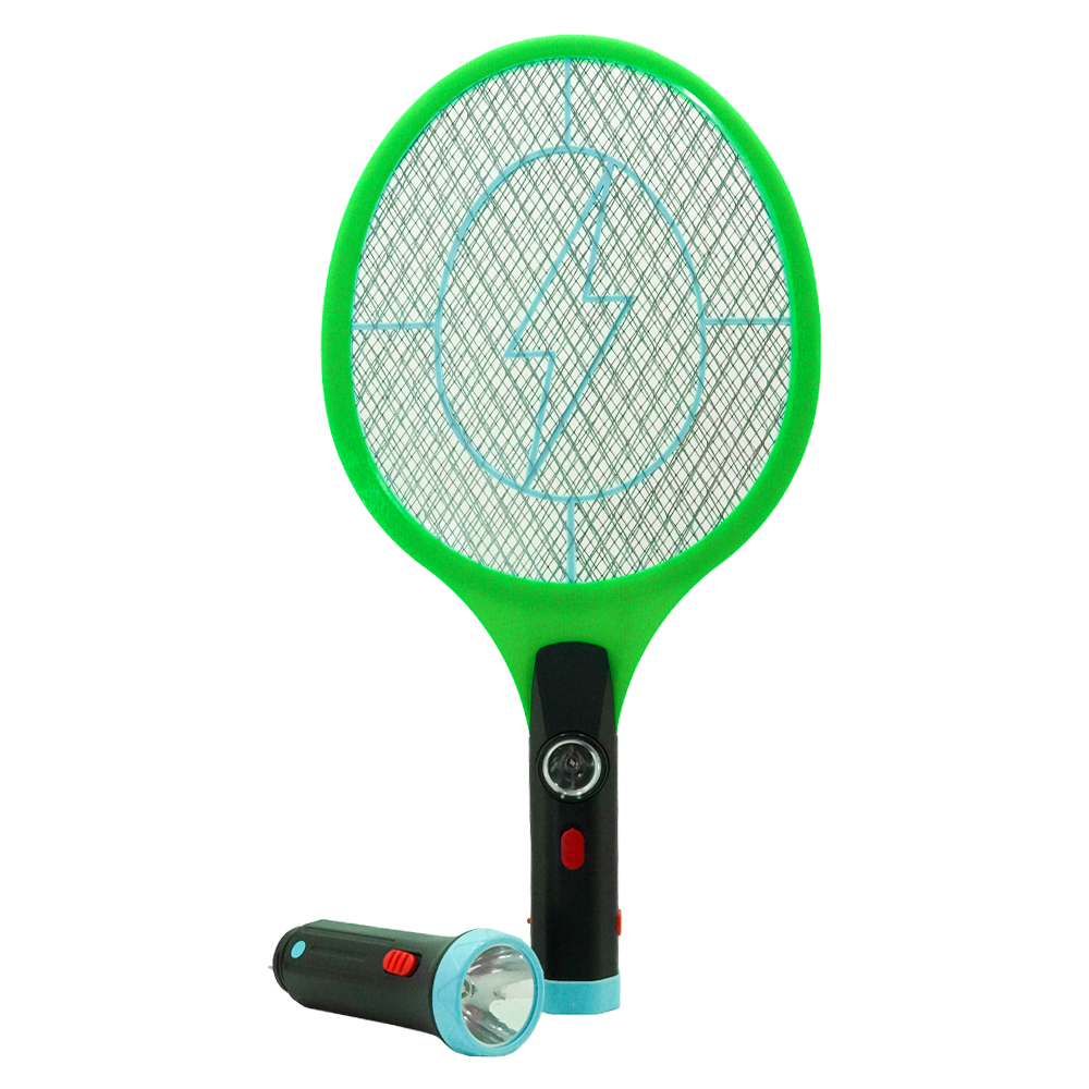 RAQUETA MATAMOSQUITO RECARGABLE CON DOBLE LINTERNA
