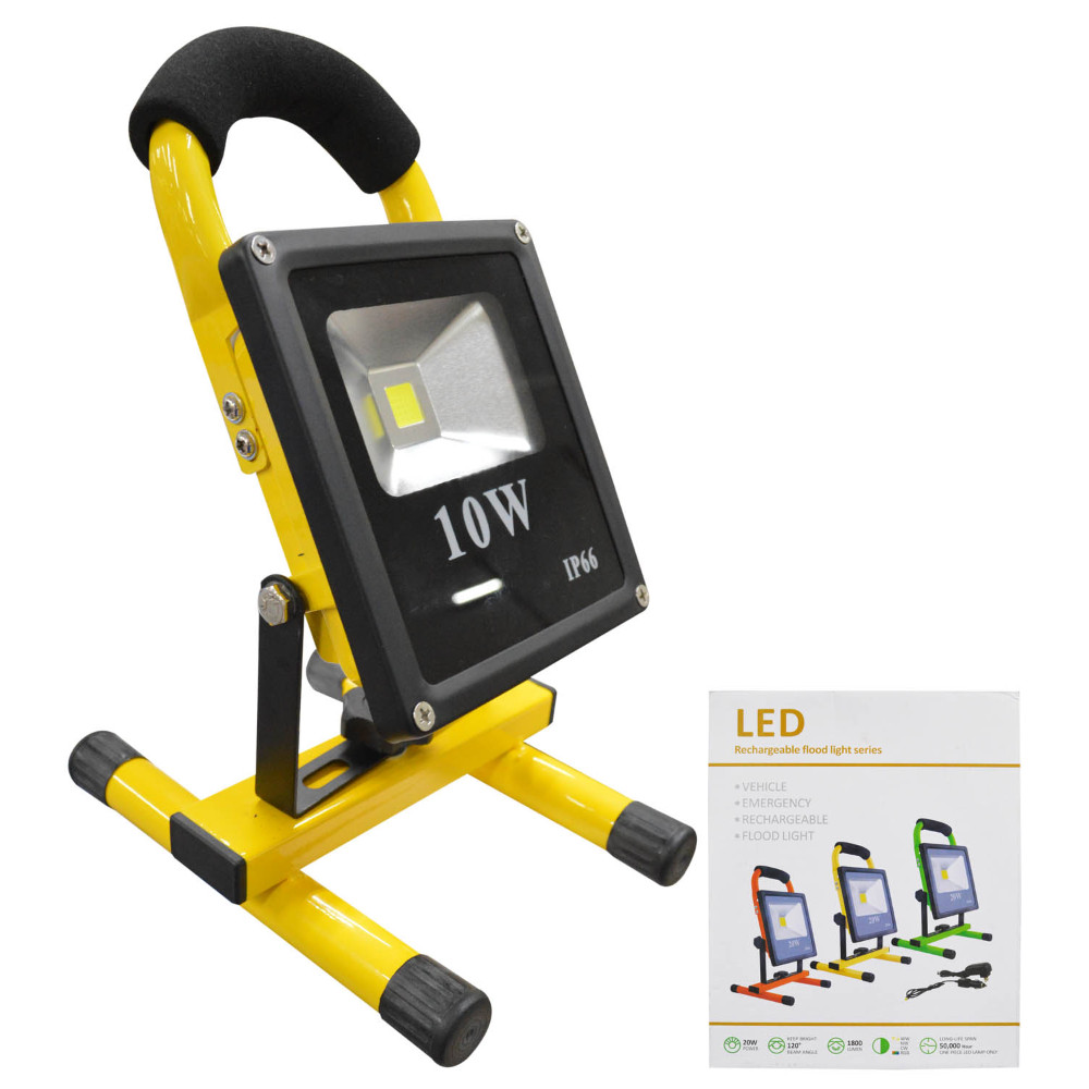 REFLECTOR LED RECARGABLE 10W MULTIUSOS (5V-110V) (900 LM) (IP66) (HT70122)