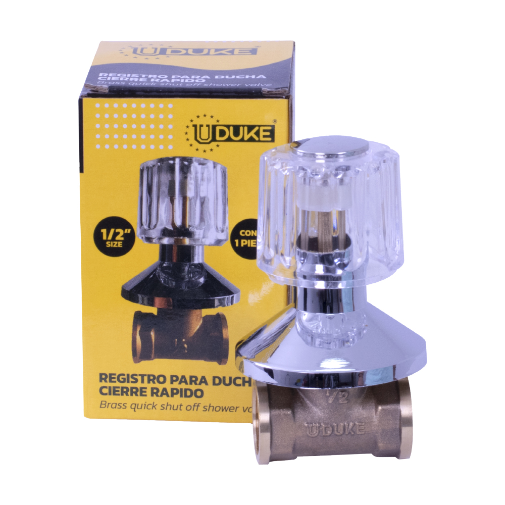 REGISTRO DUCHA 1/2" POMO CIERRE RAPIDO UDUKE (HT1227)