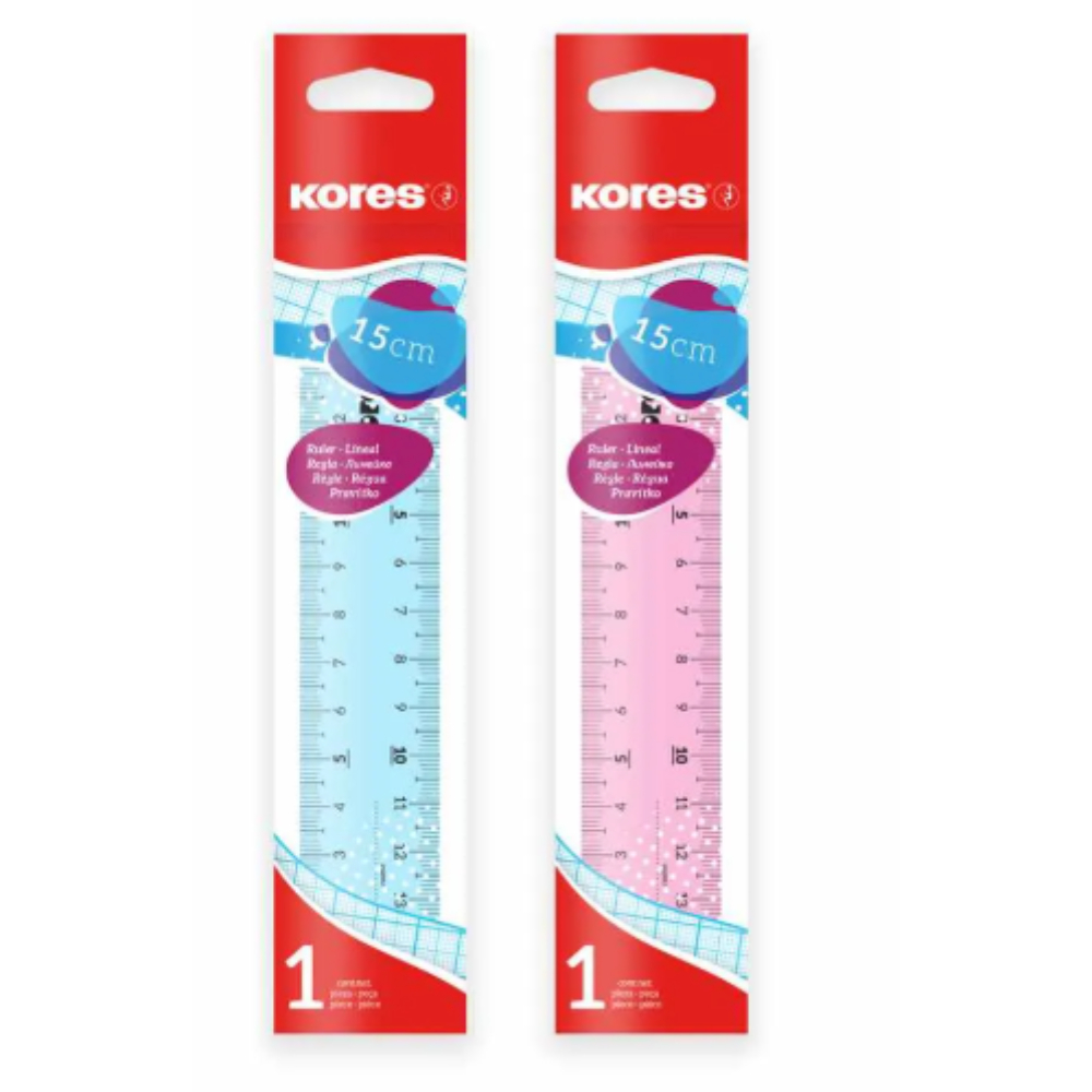 REGLA 15CM TRASLUCIDA KORES (42131)