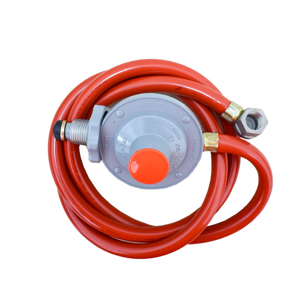 REGULADOR GAS MANGUERA ROJA 1.5 MTS CERTIFICADA HUMCAR (413002)