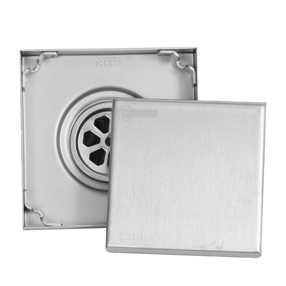 REJILLA SIFON PISO INVISIBLE ACERO INOXIDABLE 10X10 UDUKE  (HT1582)