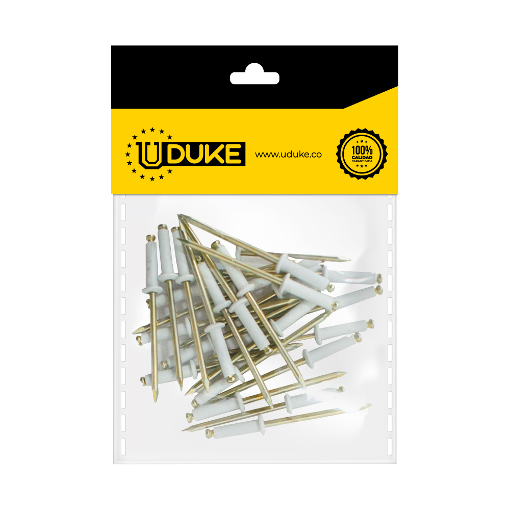 REMACHE POP 4-4 (1/8X3/8) BLANCO PQT X 25 UDUKE