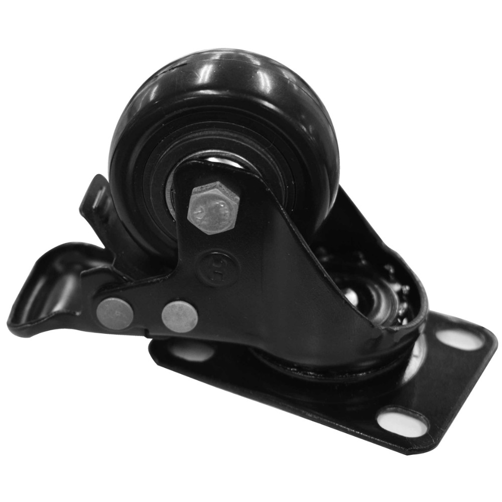 RODACHINES 2" PLANO NEGRO CON FRENO GIRATORIO 50MM 80KG (INDIVIDUAL) (HT80020)