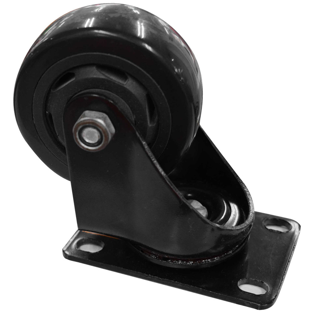 RODACHINES 3" PLANO NEGRO PESA GIRATORIO 75MM 100KG (INDIVIDUAL) (HT40084)