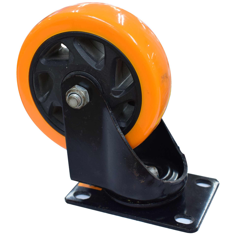 RODACHINES 4" PLANO NARANJA PESA GIRATORIO 100MM 120KG (INDIVIDUAL) (RPNF100)(HT30087)