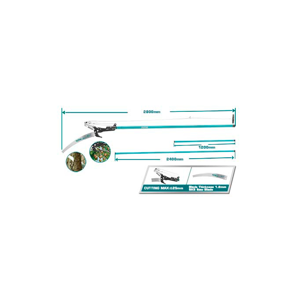 SERRUCHO PODADOR 25 MM INDUSTRIAL CON EXTENCION 2800 MM TOTAL (THEPS 25281)